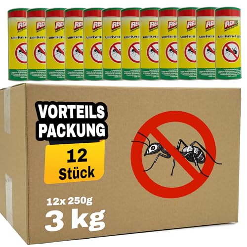 Ameisenpulver 3kg, Ameisenmittel, Ameisen Streumittel, Mittel gegen Ameisen – zum Streuen und Gießen. Ameisenstopp, für den Innen- und Außenbereich geeignet von gerhof