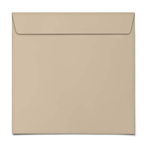 (10 x) Briefumschläge - Beige - Quadrat Briefumschlag Kuvert Briefkuvert Umschlag von gestaltenlassen.com