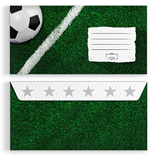 (10 x) Briefumschläge DIN-Lang - Fussball Einladungskarten Kuvert selbstklebend von gestaltenlassen.com