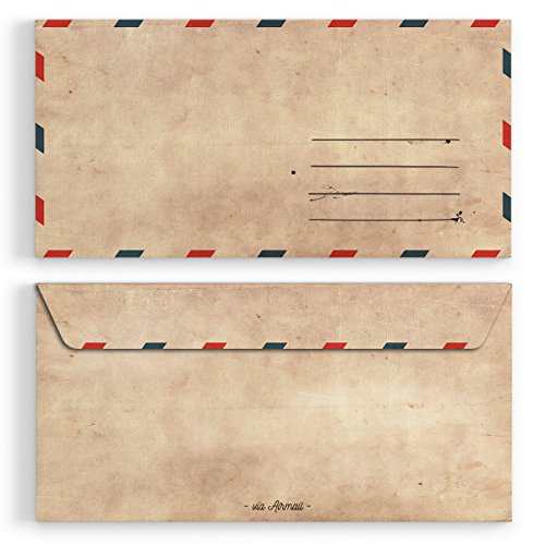 (10 x) Briefumschläge DIN-Lang - Vintage Einladungskarten Kuvert Umschlag selbstklebend von gestaltenlassen.com