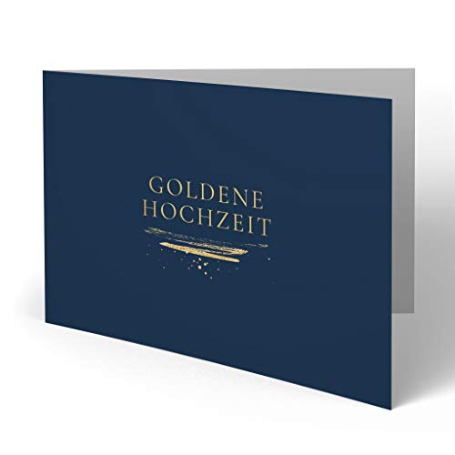 (10 x) Goldene Hochzeit Einladungskarten Goldhochzeit 50 Jahre Einladung - Goldstreifen von gestaltenlassen.com