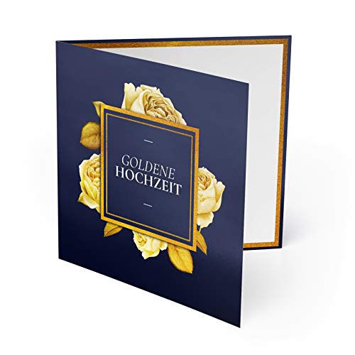 (10 x) Goldene Hochzeit Einladungskarten Goldhochzeit 50 Jahre Einladung - Rosen von gestaltenlassen.com