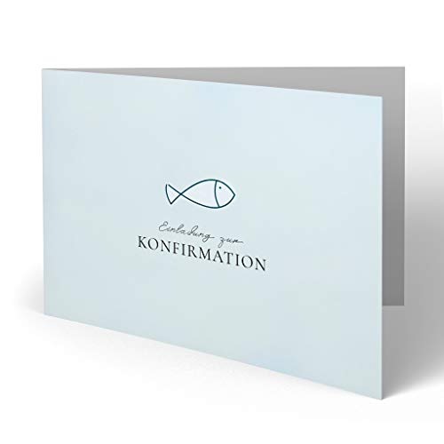 (10 x) Konfirmation Einladungskarten Konfirmationskarten Einladungen Karten - Fisch von gestaltenlassen.com
