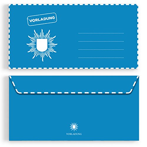 (20 x) Briefumschläge DIN-Lang - Polizei Einladungskarten Kuvert selbstklebend von gestaltenlassen.com