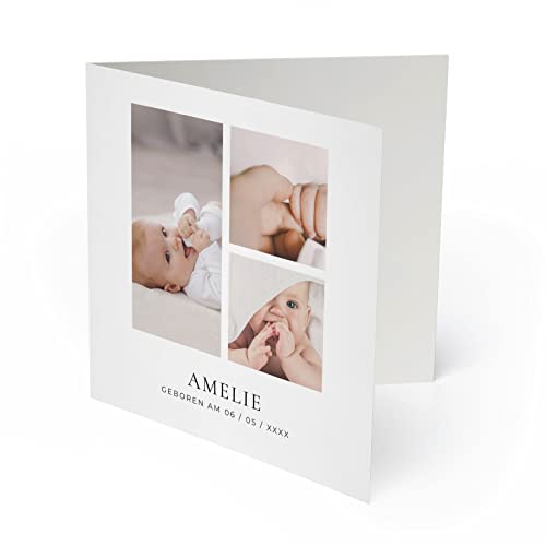 (30 x) Geburtskarten Danksagungskarten Geburt Baby Karte Dankeskarte Mädchen Jungen - Collage von gestaltenlassen.com