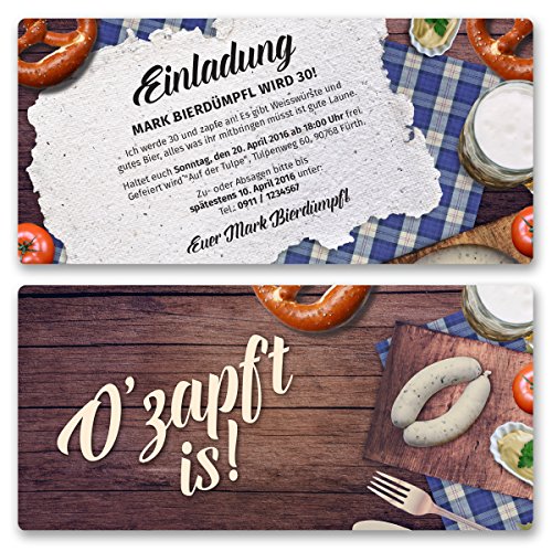 (50 x) Einladungskarten Geburtstag Oktoberfest Hüttengaudi Wiesn Einladungen von gestaltenlassen.com
