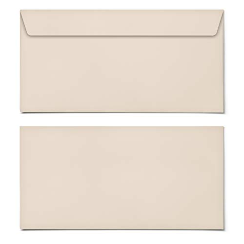 (80 x) Briefumschläge DIN-Lang - Beige Briefumschlag Kuvert Briefkuvert Umschlag von gestaltenlassen.com