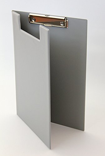 Aufklappbare Klemmbrettmappe DIN A4 grau aus dt. Herstellung von ggm