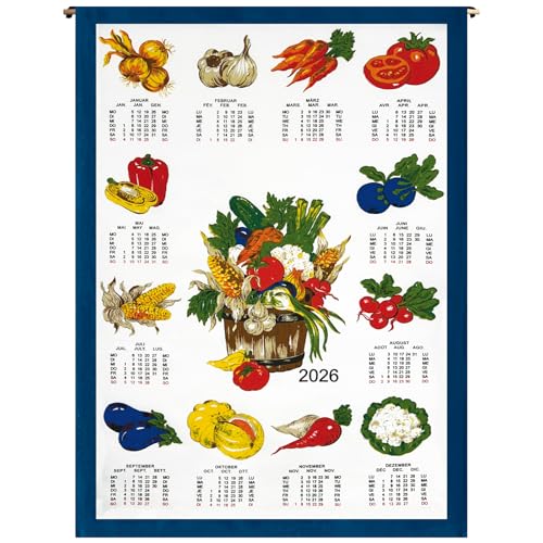 Stoffkalender aus Baumwolle, 45x56cm, in verschiedenen Ausrichtungen 2026 (Gemüse) von ggm