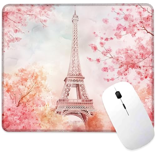 Mauspad mit Kirschblüten und Eiffelturm, quadratisch, mit genähtem Rand, Computer-Mauspad mit rutschfester Gummiunterseite für Computer, Laptop, Büro, Schreibtisch, Zubehör, 24,1 x 20,3 cm Mauspad mit Kirschblüten und Eiffelturm, quadratisch, mit genähtem Rand, Computer-Mauspad mit rutschfester Gummiunterseite für Computer, Laptop, Büro, Schreibtisch, Zubehör, 24,1 x 20,3 cm von ghatobty