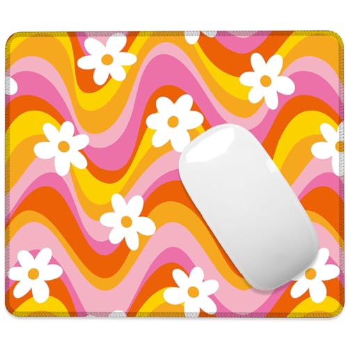 Mauspad mit Retro-Blumenmuster, quadratisch, rutschfeste Gummiunterseite, Mauspad, Schreibtischunterlage mit genähtem Rand, für Schreibtisch, Computer, Laptop, Büro, 24,1 x 20,3 cm Mauspad mit Retro-Blumenmuster, quadratisch, rutschfeste Gummiunterseite, Mauspad, Schreibtischunterlage mit genähtem Rand, für Schreibtisch, Computer, Laptop, Büro, 24,1 x 20,3 cm von ghatobty