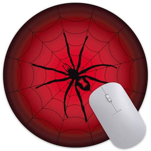 Mauspad mit Spinnennetz, rund, rutschfeste Gummiunterseite, Mauspad mit genähtem Rand, für kabellosen Computer, Laptop, Büro, Schreibtisch, Zubehör, 20,3 x 20,3 cm Mauspad mit Spinnennetz, rund, rutschfeste Gummiunterseite, Mauspad mit genähtem Rand, für kabellosen Computer, Laptop, Büro, Schreibtisch, Zubehör, 20,3 x 20,3 cm von ghatobty