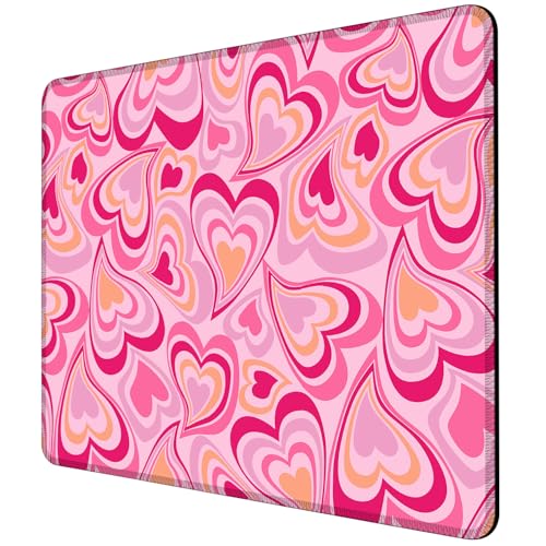 Mauspad mit rosa Herzen, quadratisch, rutschfeste Gummiunterseite, Mauspad mit genähtem Rand für Schreibtisch, Computer, Laptop, Büro, 24,1 x 20,3 cm Mauspad mit rosa Herzen, quadratisch, rutschfeste Gummiunterseite, Mauspad mit genähtem Rand für Schreibtisch, Computer, Laptop, Büro, 24,1 x 20,3 cm von ghatobty