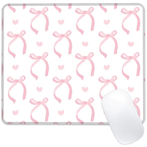 Mauspad mit rosa Schleife, quadratisch, rutschfeste Gummiunterseite, Mauspad mit genähtem Rand für Schreibtisch, Computer, Laptop, Büro, 24,1 x 20,3 cm Mauspad mit rosa Schleife, quadratisch, rutschfeste Gummiunterseite, Mauspad mit genähtem Rand für Schreibtisch, Computer, Laptop, Büro, 24,1 x 20,3 cm von ghatobty