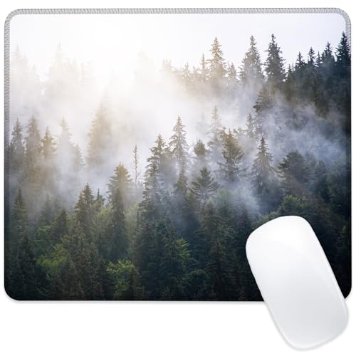 Misty Neblige Berglandschaft, quadratisches Mauspad mit genähtem Rand, Computer-Mauspad mit rutschfester Gummiunterseite für Computer, Laptop, Büro, Schreibtisch, Zubehör, 24,1 x 20,3 cm Misty Neblige Berglandschaft, quadratisches Mauspad mit genähtem Rand, Computer-Mauspad mit rutschfester Gummiunterseite für Computer, Laptop, Büro, Schreibtisch, Zubehör, 24,1 x 20,3 cm von ghatobty
