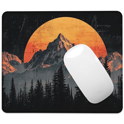 Old Mountain Sunset Forest Mauspad, quadratisch, rutschfeste Gummiunterseite, Mauspad mit genähtem Rand, tragbare Mauspads für Schreibtisch, Computer, Laptop, Büro, 24,1 x 20,3 cm Old Mountain Sunset Forest Mauspad, quadratisch, rutschfeste Gummiunterseite, Mauspad mit genähtem Rand, tragbare Mauspads für Schreibtisch, Computer, Laptop, Büro, 24,1 x 20,3 cm von ghatobty