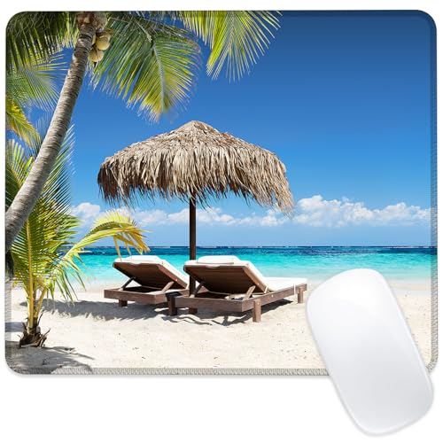 Palm Strandkörbe Regenschirm-Mauspad, quadratisch, rutschfeste Gummiunterseite, Mauspad, Schreibtischunterlage mit genähtem Rand für Schreibtisch, Computer, Laptop, Büro, 24,1 x 20,3 cm Palm Strandkörbe Regenschirm-Mauspad, quadratisch, rutschfeste Gummiunterseite, Mauspad, Schreibtischunterlage mit genähtem Rand für Schreibtisch, Computer, Laptop, Büro, 24,1 x 20,3 cm von ghatobty