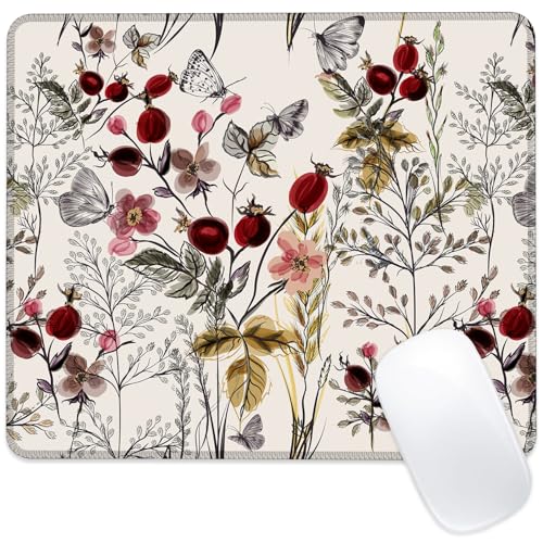 Quadratisches Mauspad mit Vintage-Blumenmuster, mit genähtem Rand, Computer-Mauspad mit rutschfester Gummiunterseite für Computer, Laptop, Büro, Schreibtisch, Zubehör, 24,1 x 20,3 cm Quadratisches Mauspad mit Vintage-Blumenmuster, mit genähtem Rand, Computer-Mauspad mit rutschfester Gummiunterseite für Computer, Laptop, Büro, Schreibtisch, Zubehör, 24,1 x 20,3 cm von ghatobty