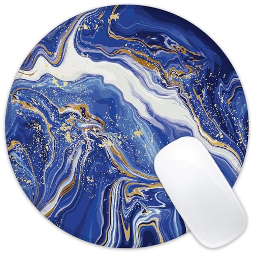 ghatobty Mauspad, luxuriös, blau-goldenes Marmor-Mauspad mit rutschfester Gummiunterseite, genähter Rand, Mauspad für Zuhause, Büro, Dekoration, Schreibtischzubehör, 20,3 x 20,3 cm ghatobty Mauspad, luxuriös, blau-goldenes Marmor-Mauspad mit rutschfester Gummiunterseite, genähter Rand, Mauspad für Zuhause, Büro, Dekoration, Schreibtischzubehör, 20,3 x 20,3 cm von ghatobty
