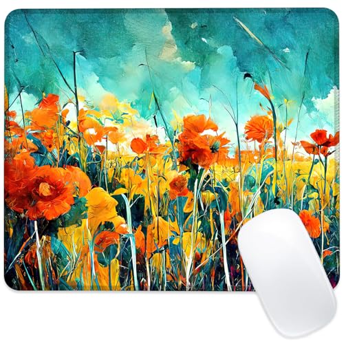 ghatobty Mauspad mit hellen, Aquarell-Blumen, quadratisch, Schreibtischunterlage mit rutschfester Gummiunterseite, genähter Rand, Mauspad für Arbeit, Spiel, Büro, 24,1 x 20,3 cm ghatobty Mauspad mit hellen, Aquarell-Blumen, quadratisch, Schreibtischunterlage mit rutschfester Gummiunterseite, genähter Rand, Mauspad für Arbeit, Spiel, Büro, 24,1 x 20,3 cm von ghatobty