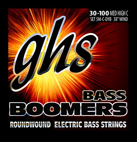 GHS Bass Boomers - Bass String Set, 5-String, Medium, .030-.100, High C von ghs