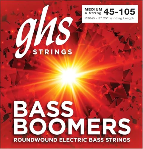 GHS Bass Boomers - M3045 - Bass String Set, 4-String, Medium, Winding Length 18-50 von ghs