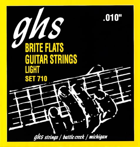 GHS Brite Flats - 710 - Electric Guitar String Set, Light, .010-.046 von ghs