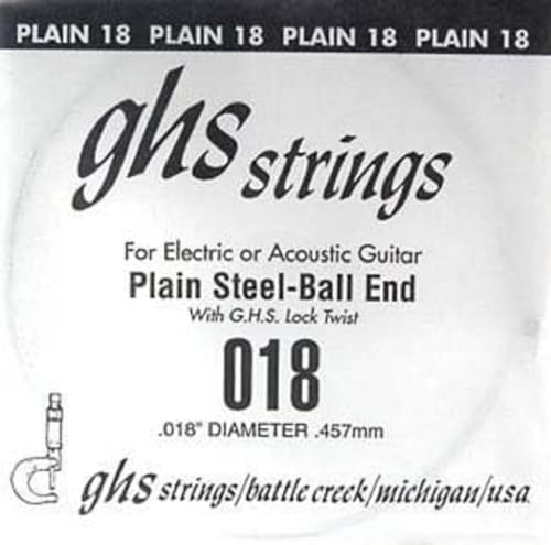 GHS Guitar Boomers, Guitar Single String, .018, plain von ghs