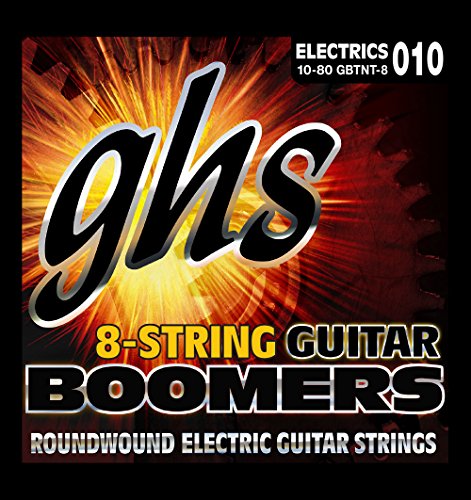 GHS Guitar Boomers - GB8TNT - Electric Guitar String Set, 8-String, Thin and Thick, .010/080 von ghs