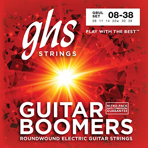GHS Guitar Boomers - GBUL - Electric Guitar String Set, Ultra Light, .008-.038 von GHS H10 Ukulele