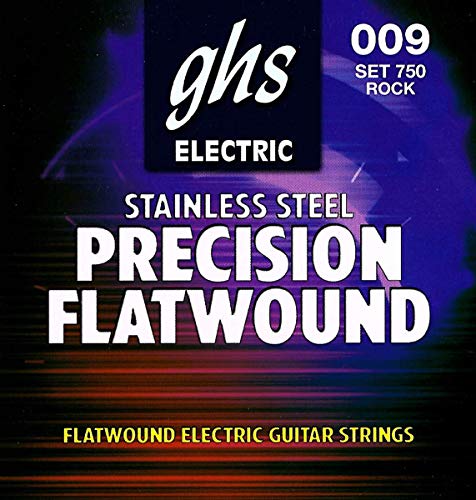GHS PRECISION FLATS Saitensatz für E-Gitarre Flatwound - 750 - Rock - 009/042 von ghs