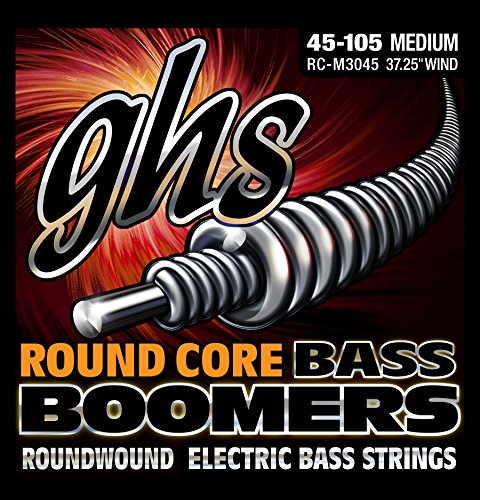 GHS Round Core Bass Boomers - RC-M3045 - Bass String Set, 4-String, Medium, .045-.105 von GHS H10 Ukulele