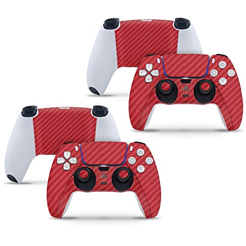 2 x Carbon Red Playstation 5 PS5 Controller Skins Full Wrap Vinyl Sticker von giZmoZ n gadgetZ