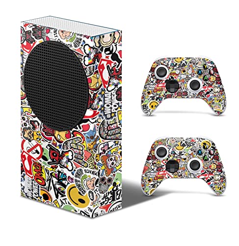 GNG Xbox Series S Konsolen-Gehäuseaufkleber, Motiv: STICKERBOMB inklusive 2er-Set mit Aufklebern für Controller von giZmoZ n gadgetZ