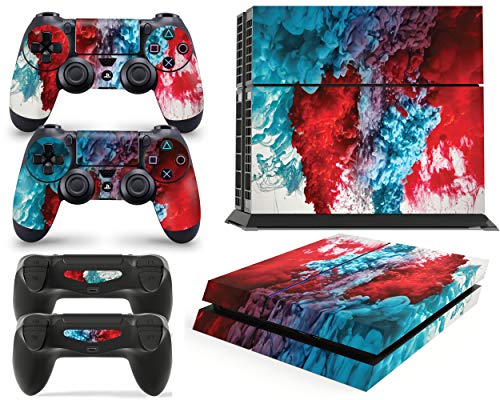 giZmoZ n gadgetZ GNG PS4 Konsolen-Gehäuseaufkleber, Motiv: Colour Explosion, inklusive 2er-Set mit Aufklebern für Controller von giZmoZ n gadgetZ