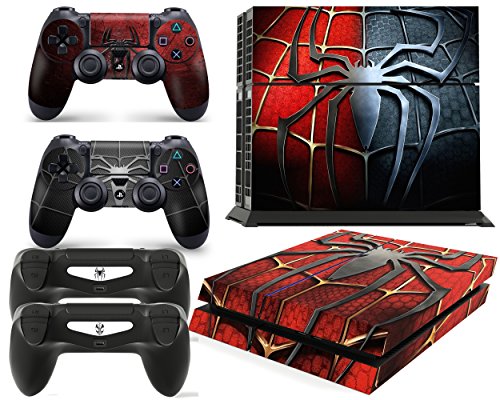 giZmoZ n gadgetZ GNG PS4 Konsolen-Gehäuseaufkleber, Motiv: Spiderman, inklusive 2er-Set mit Aufklebern für Controller von giZmoZ n gadgetZ