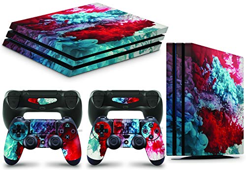 giZmoZ n gadgetZ GNG PS4 PRO Konsolen-Gehäuseaufkleber, Motiv: Colour Explosion, inklusive 2er-Set mit Aufklebern für Controller von giZmoZ n gadgetZ