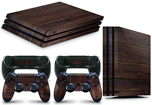 giZmoZ n gadgetZ GNG PS4 PRO Konsolen-Gehäuseaufkleber, Motiv: Wood, inklusive 2er-Set mit Aufklebern für Controller von giZmoZ n gadgetZ