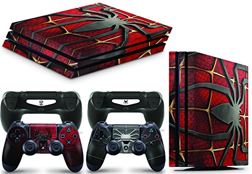 giZmoZ n gadgetZ GNG PS4 Pro Konsolen-Gehäuseaufkleber, Motiv: Spiderman, inklusive 2er-Set mit Aufklebern für Controller von giZmoZ n gadgetZ