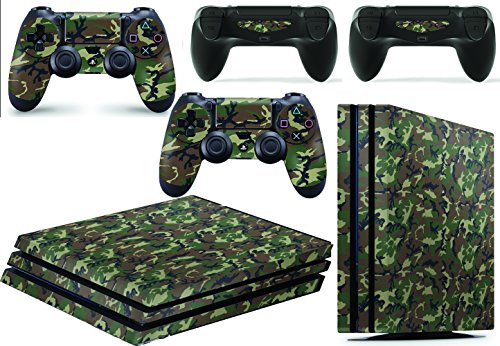 giZmoZ n gadgetZ GNG PS4 Pro Konsolen-Gehäuseaufkleber, Motiv: Tarnung inklusive 2er-Set mit Aufklebern für Controller von giZmoZ n gadgetZ