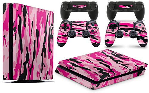 giZmoZ n gadgetZ GNG PS4 Slim Konsolen-Gehäuseaufkleber, Motiv: PINK CAMO, inklusive 2er-Set mit Aufklebern für Controller von giZmoZ n gadgetZ