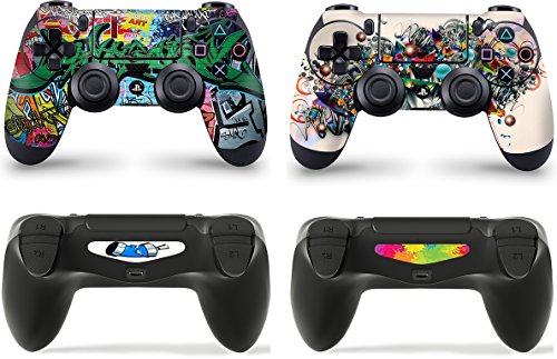 giZmoZ n gadgetZ GNG Playstation 4 PS4, Motiv: Graffiti, 2er-Set mit Aufklebern für Controller von giZmoZ n gadgetZ