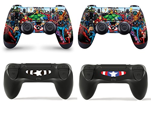 giZmoZ n gadgetZ GNG Playstation 4 PS4, Motiv: Marvel, 2er-Set mit Aufklebern für Controller von giZmoZ n gadgetZ