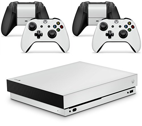giZmoZ n gadgetZ GNG Xbox ONE X Konsolen-Gehäuseaufkleber, Motiv: Weiß inklusive 2er-Set mit Aufklebern für Controller von giZmoZ n gadgetZ