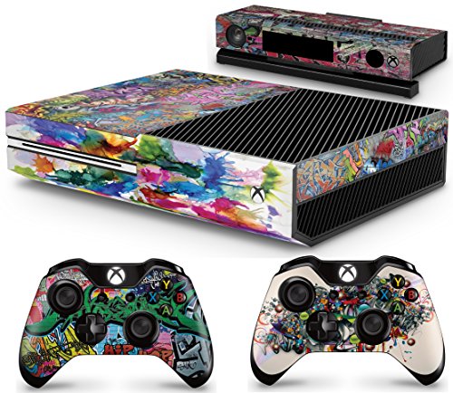 giZmoZ n gadgetZ GNG Xbox One Konsolen-Gehäuseaufkleber, Motiv: Graffiti inklusive 2er-Set mit Aufklebern für Controller von giZmoZ n gadgetZ