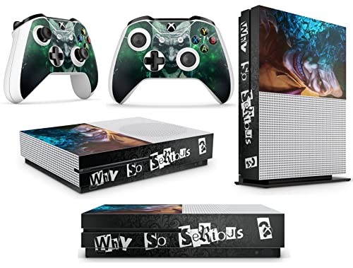 giZmoZ n gadgetZ GNG Xbox One S Konsolen-Gehäuseaufkleber, Motiv: Joker inklusive 2er-Set mit Aufklebern für Controller von giZmoZ n gadgetZ
