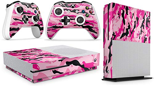 giZmoZ n gadgetZ GNG Xbox One S Konsolen-Gehäuseaufkleber, Motiv: PINK CAMO inklusive 2er-Set mit Aufklebern für Controller von giZmoZ n gadgetZ