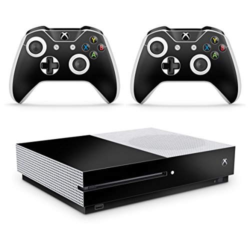 giZmoZ n gadgetZ GNG Xbox One S Konsolen-Gehäuseaufkleber, Motiv: Schwarz inklusive 2er-Set mit Aufklebern für Controller von giZmoZ n gadgetZ