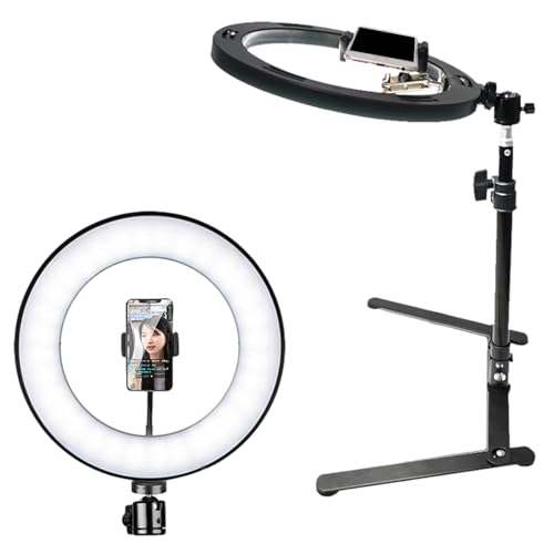Telefonstativ - Ringlicht mit Stativständer - Überkopf-Telefonhalterung - Verstellbarer Selfie-Mobilständer mit Licht | Mobile Halterung zum Kochen, Vlogging, Live-Streaming & Aufnahme Telefonstativ - Ringlicht mit Stativständer - Überkopf-Telefonhalterung - Verstellbarer Selfie-Mobilständer mit Licht | Mobile Halterung zum Kochen, Vlogging, Live-Streaming & Aufnahme von gifyym