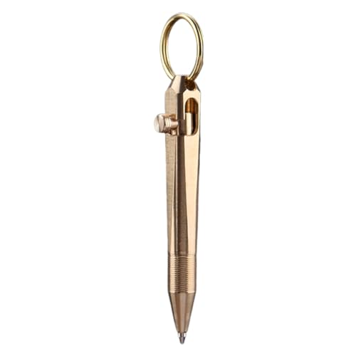 gifyym Mini Messing Stift - Messingballpoint Stift - Metall Signature Biro | Short Bolt Action Kugelschreiber Für Notebook, Signaturen Und Schreiben Von On-the-Go gifyym Mini Messing Stift - Messingballpoint Stift - Metall Signature Biro | Short Bolt Action Kugelschreiber Für Notebook, Signaturen Und Schreiben Von On-the-Go von gifyym
